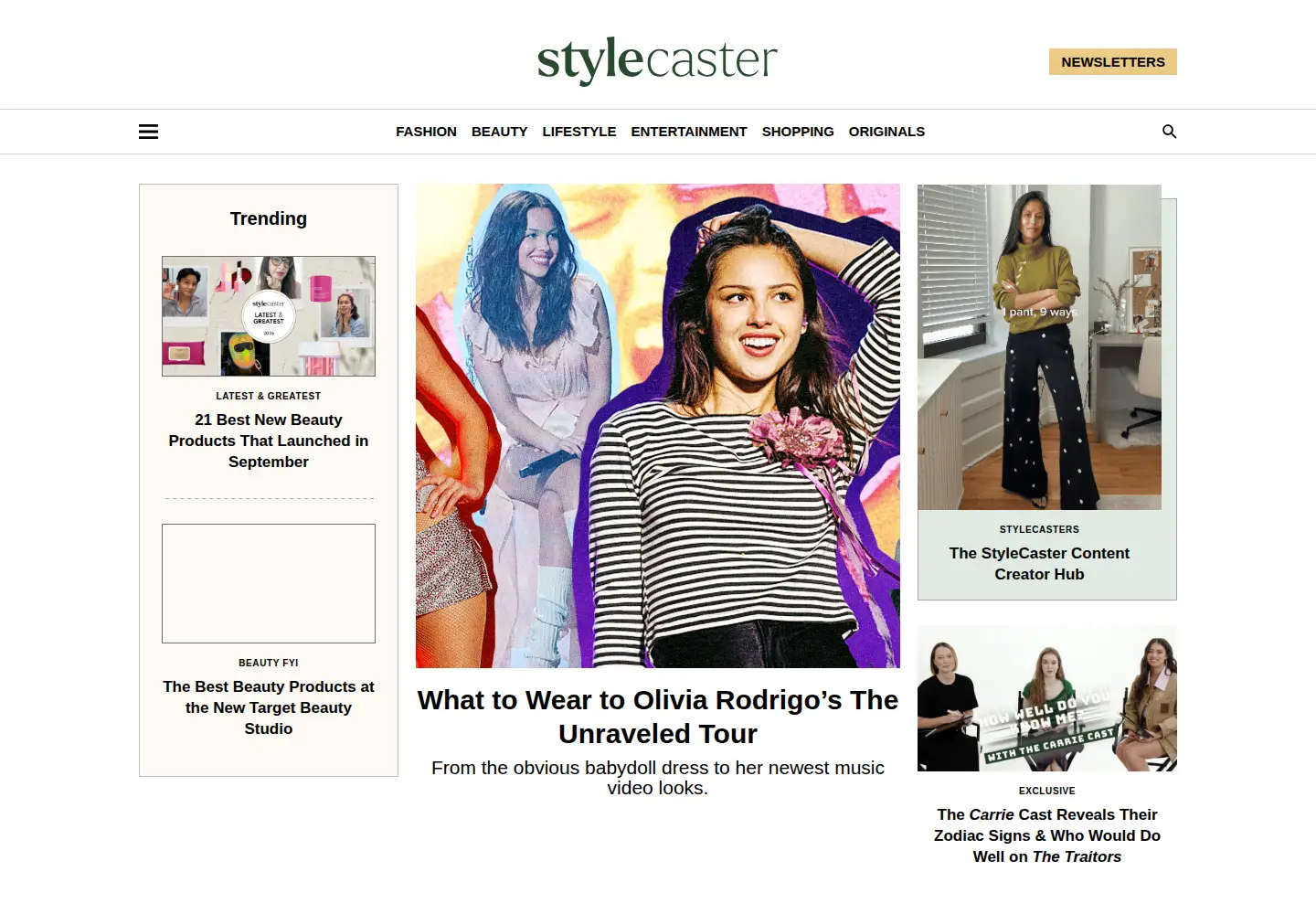 Screenshot of stylecaster.com