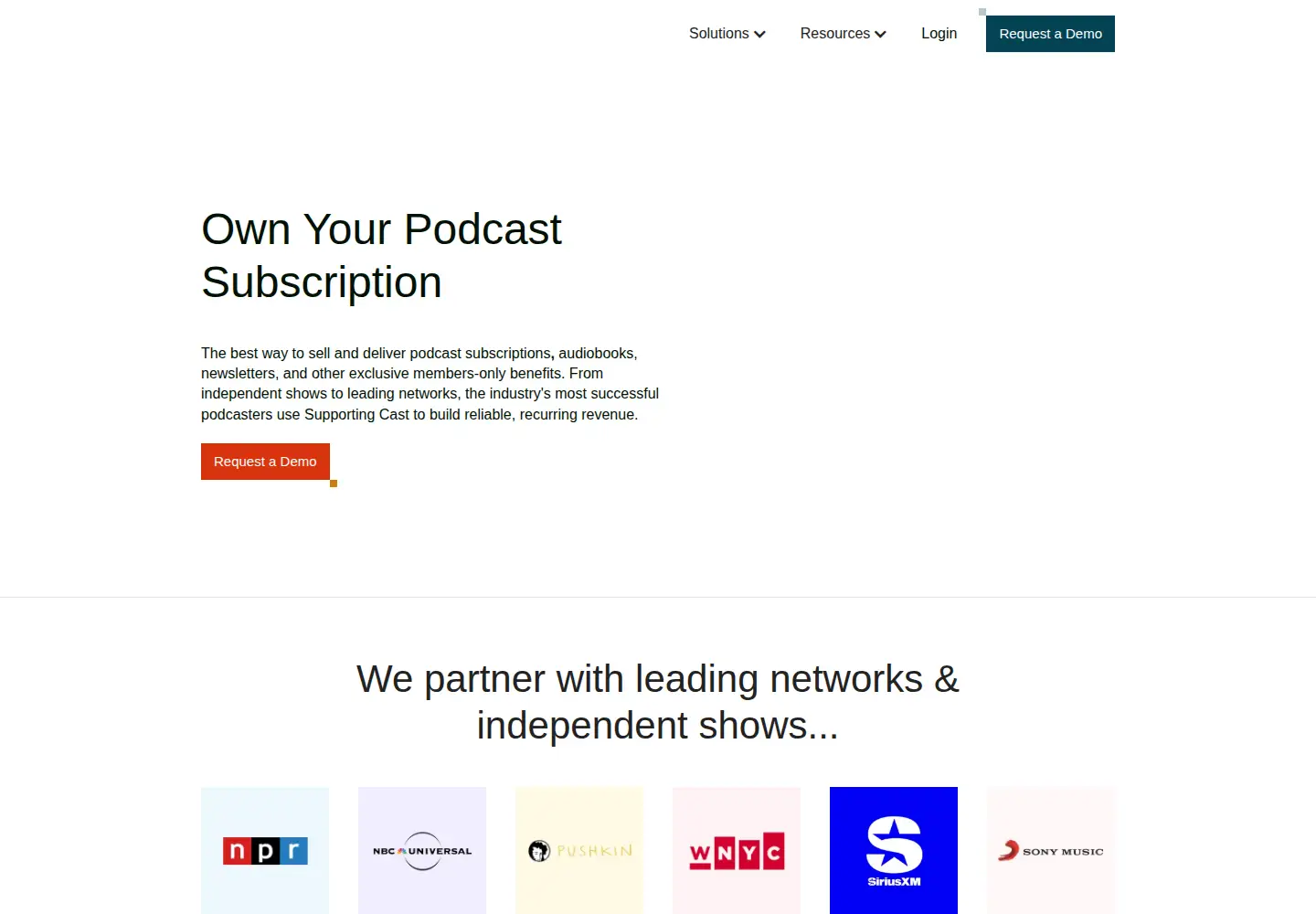 Screenshot of supportingcast.fm