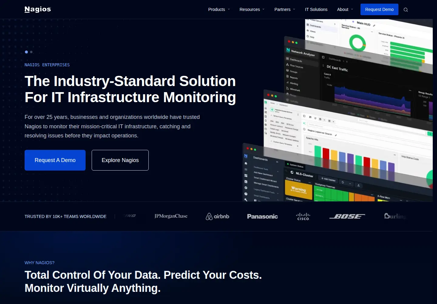 Screenshot of nagios.com