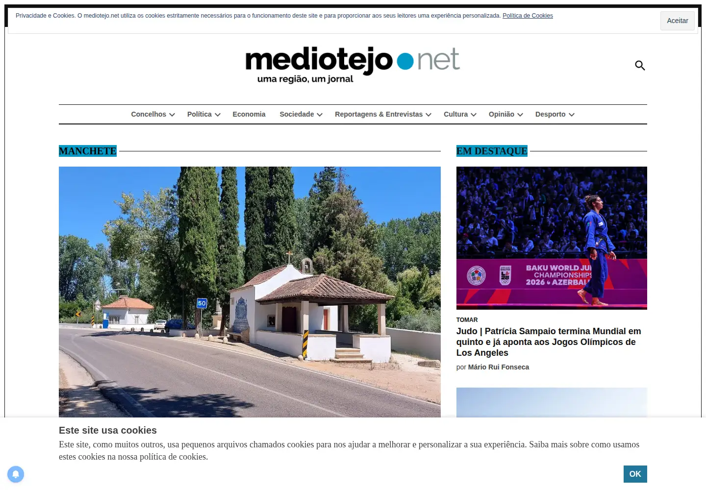 Captured homepage of mediotejo.net in the current scan