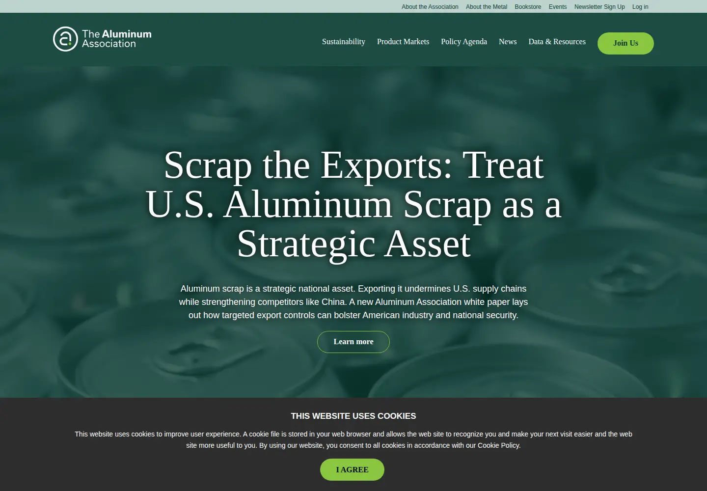 Screenshot of aluminum.org