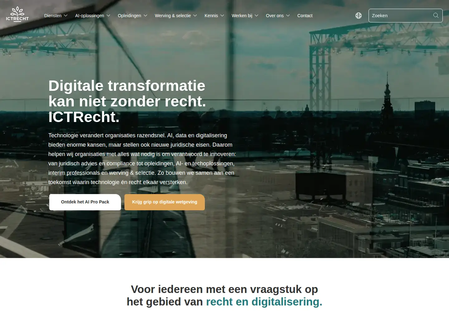 Captured homepage of ictrecht.nl in the current scan