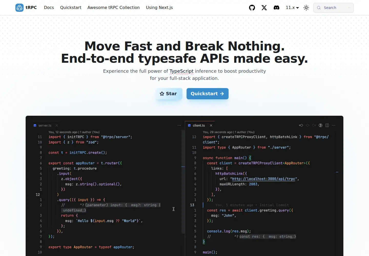 Screenshot of trpc.io