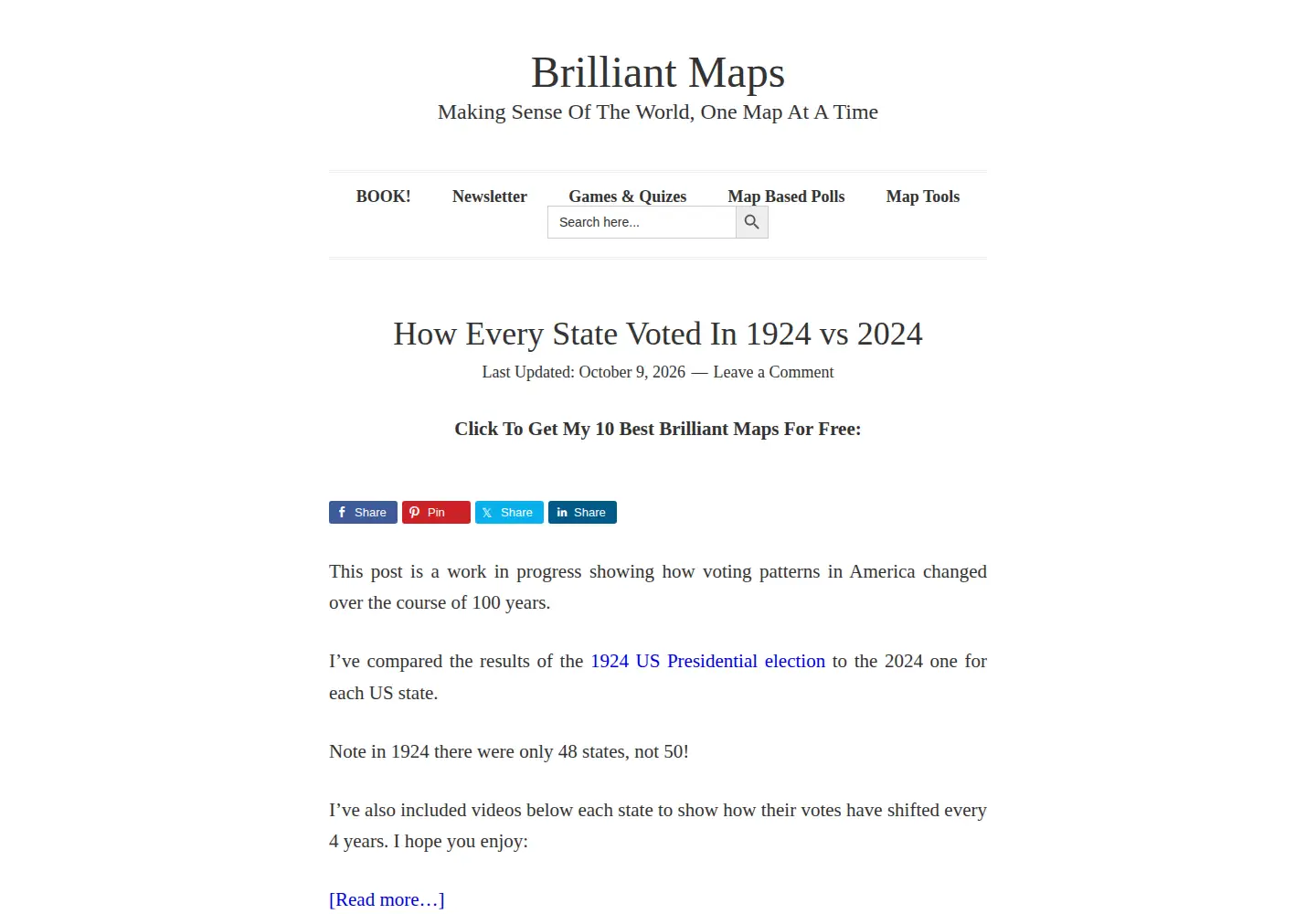 Captured homepage of brilliantmaps.com in the current scan