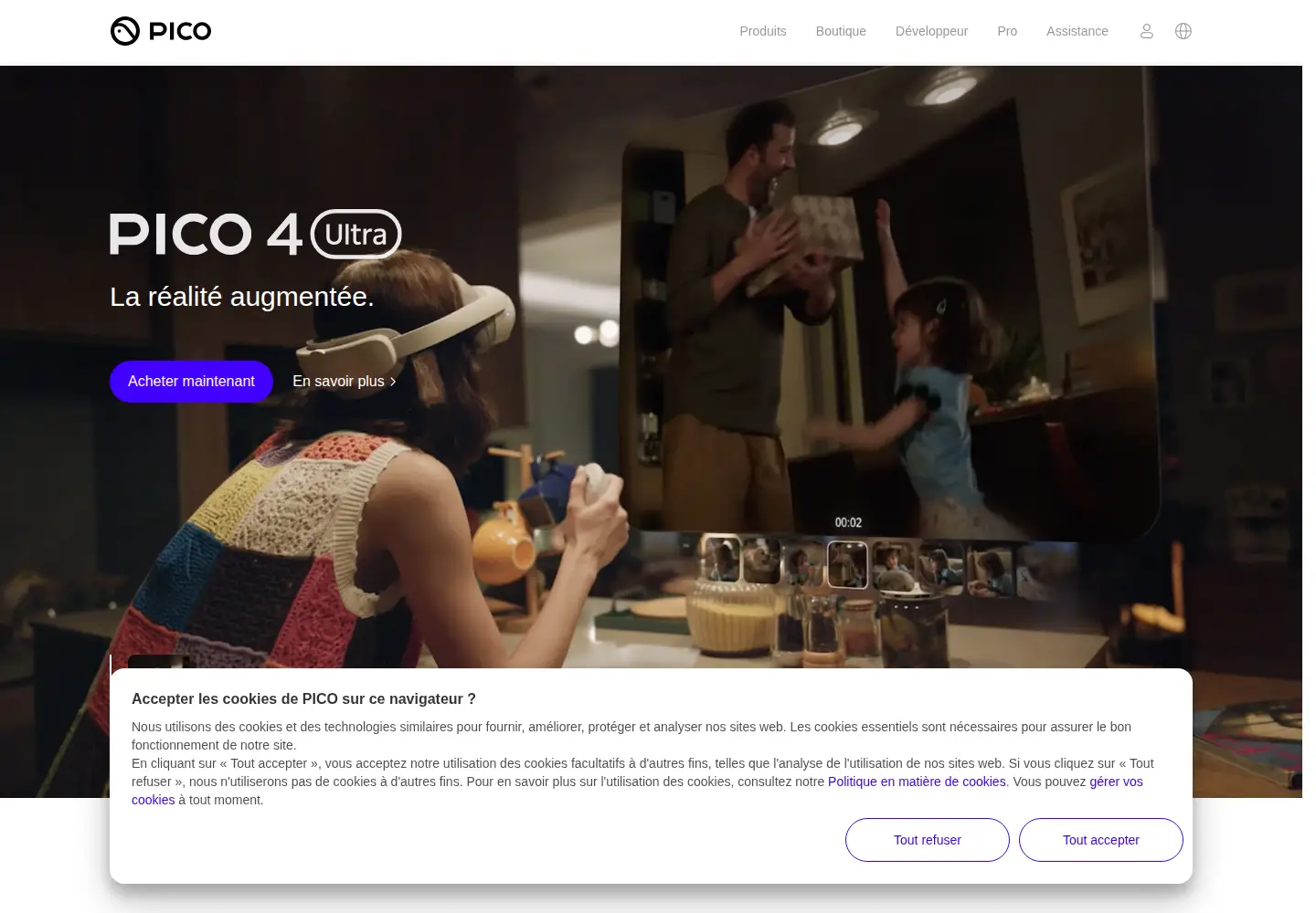 Screenshot of picoxr.com