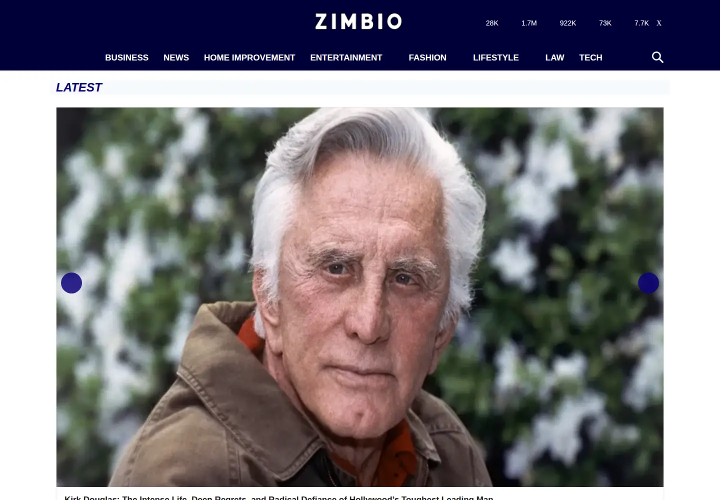 Screenshot of zimbio.com