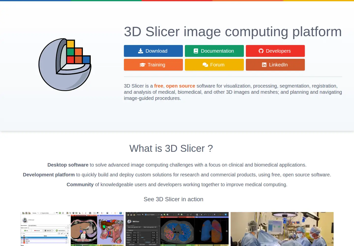 Captured homepage of slicer.org in the current scan