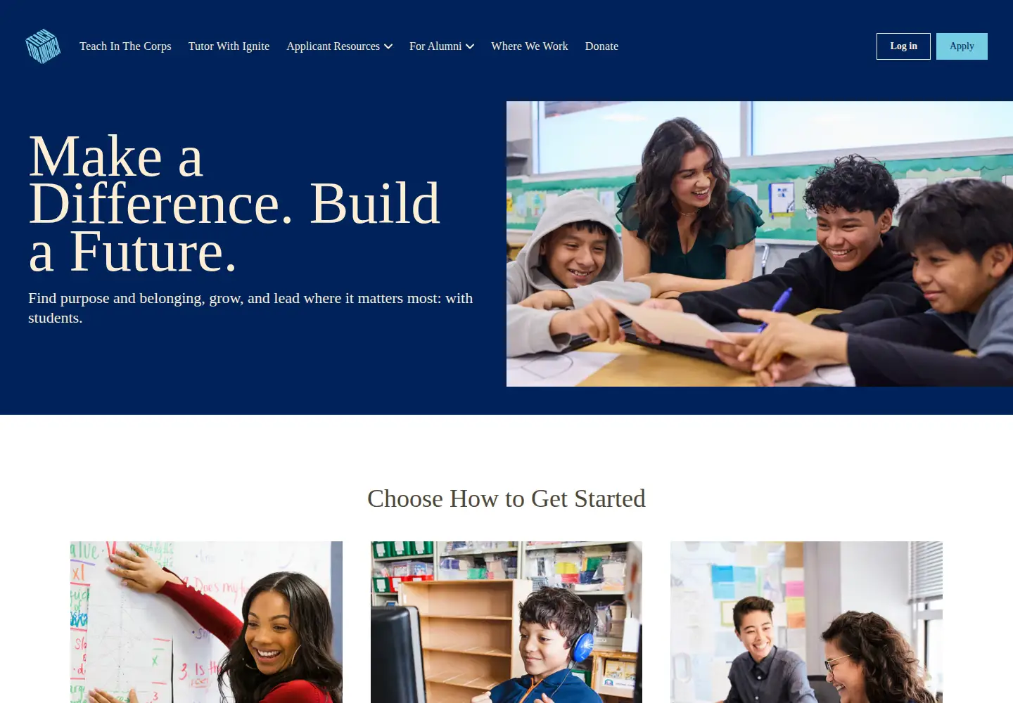 Screenshot of teachforamerica.org