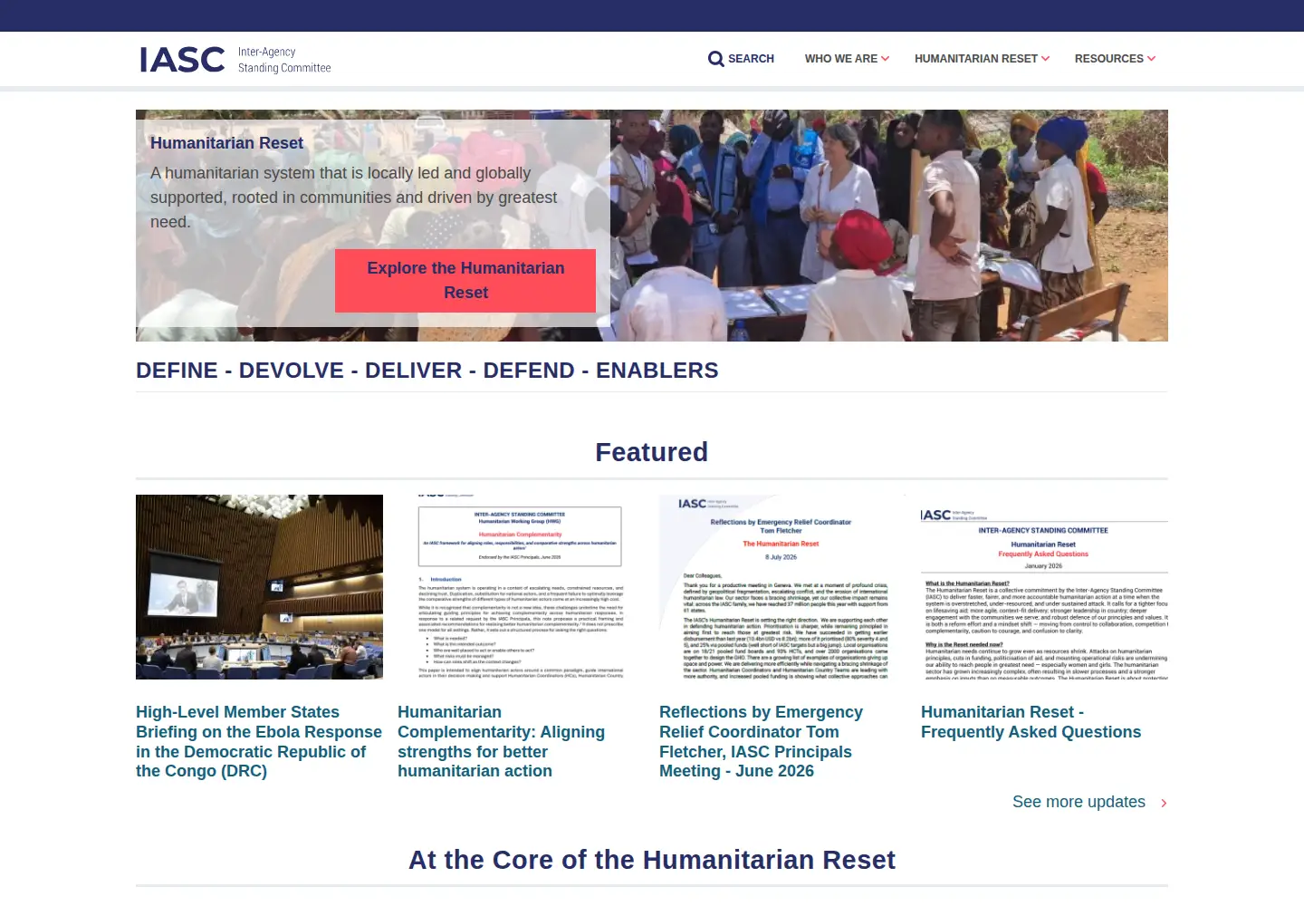 Captured homepage of interagencystandingcommittee.org in the current scan
