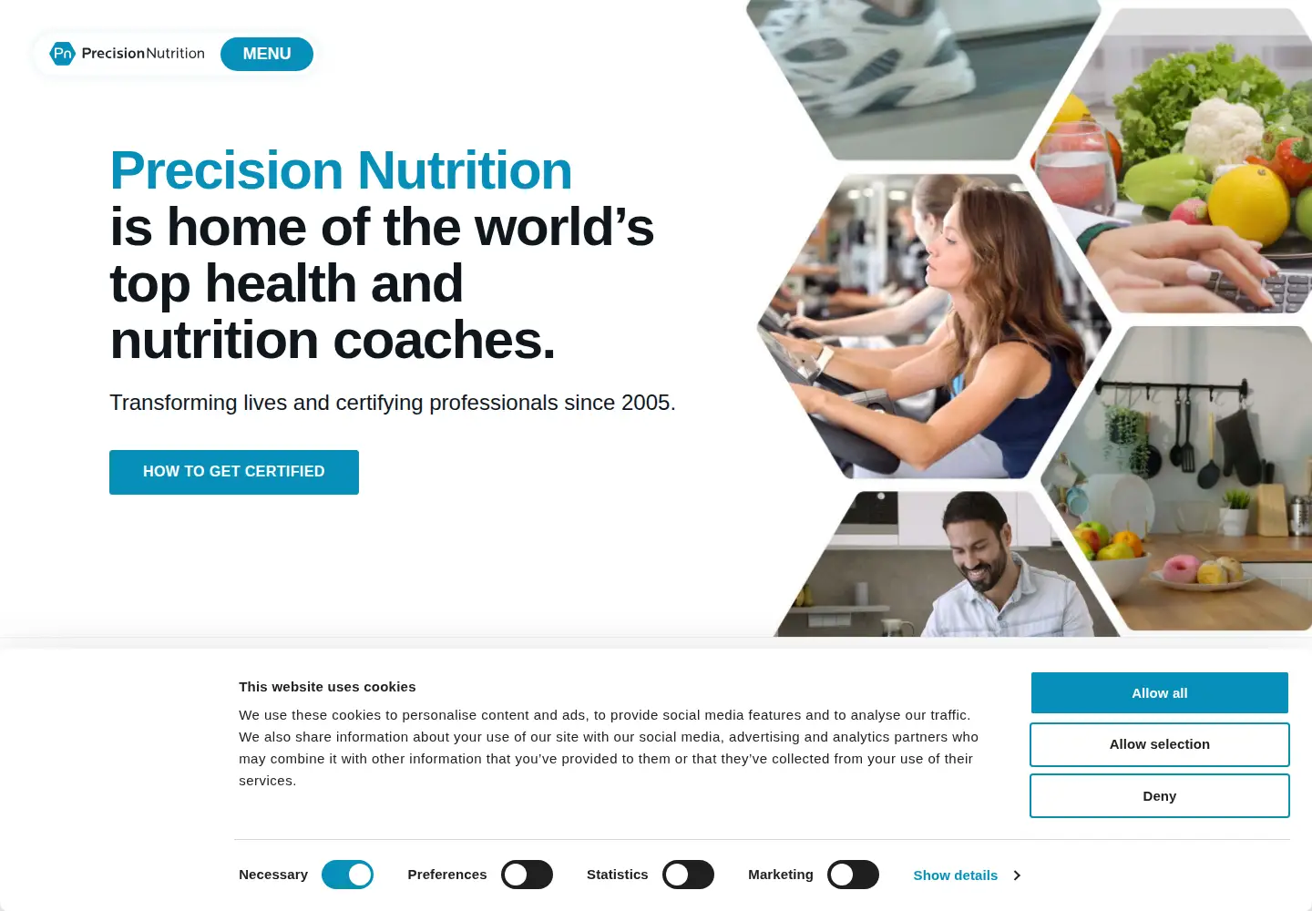 Captured homepage of precisionnutrition.com in the current scan