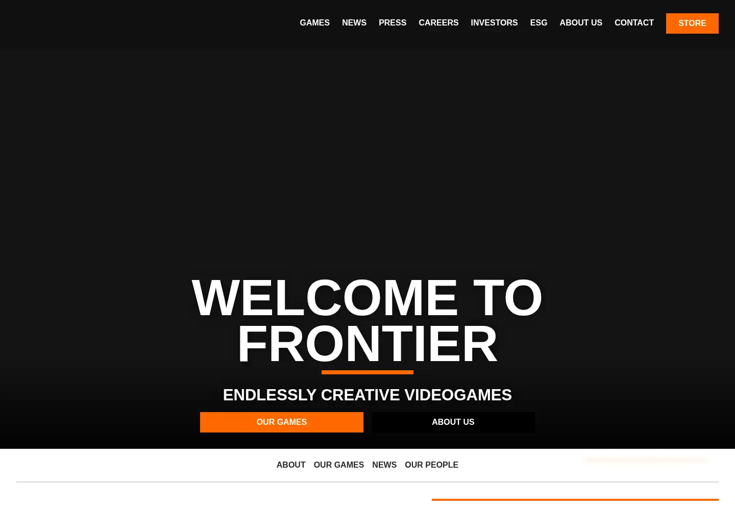 Captured homepage of frontier.co.uk in the current scan