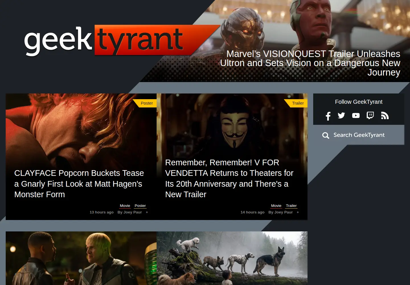 Screenshot of geektyrant.com
