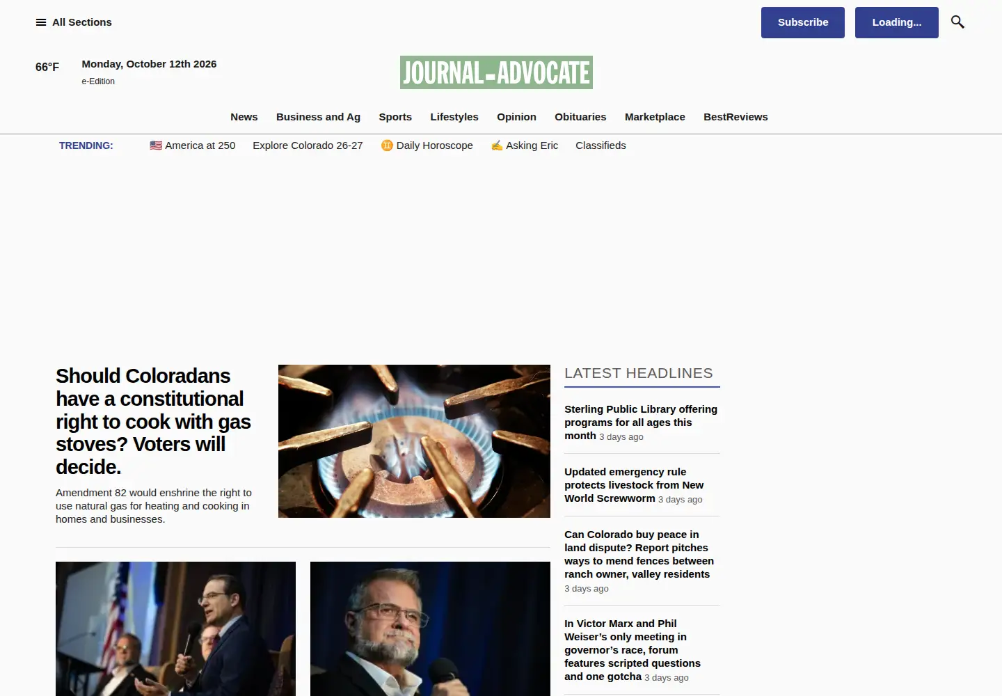 Screenshot of journal-advocate.com