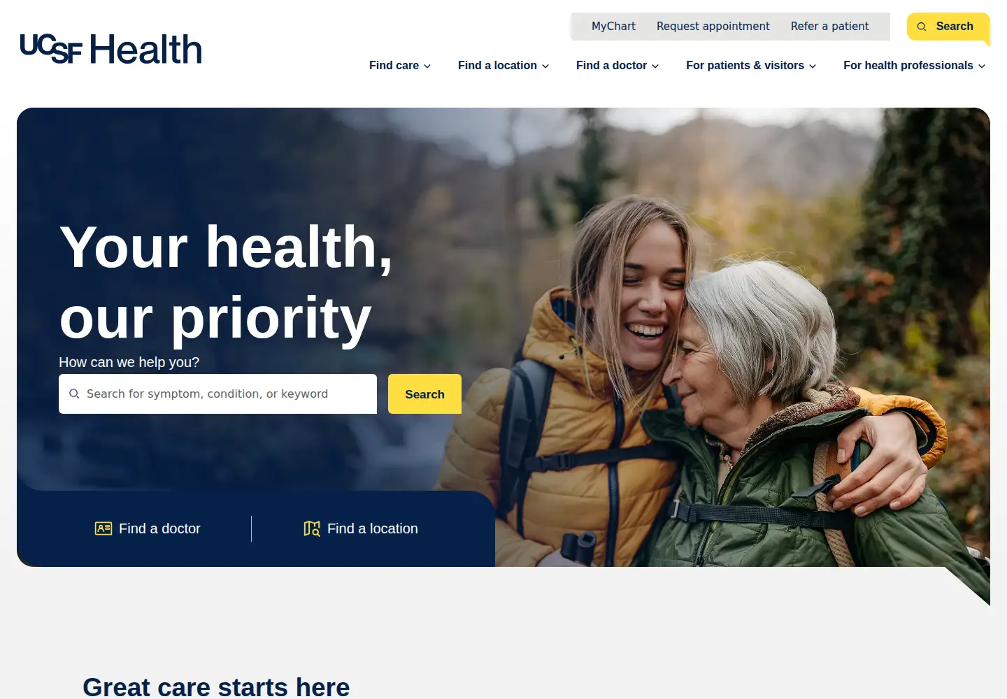 Screenshot of ucsfhealth.org