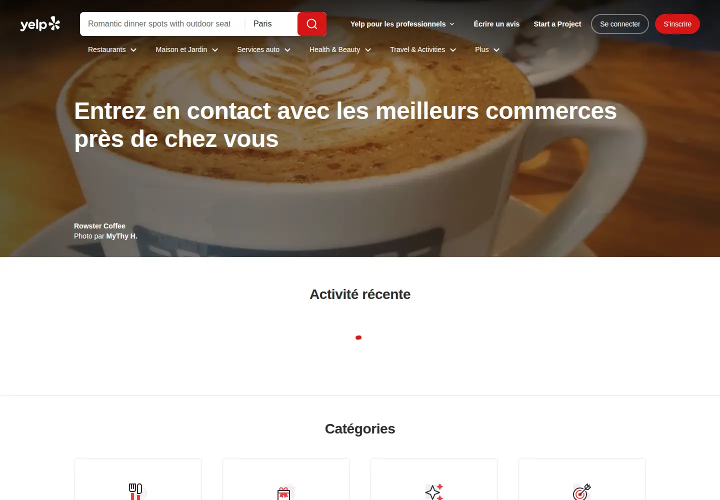 Screenshot of yelp.fr