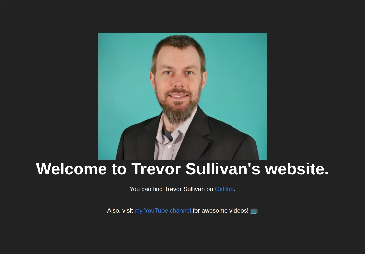 Captured homepage of trevorsullivan.net in the current scan