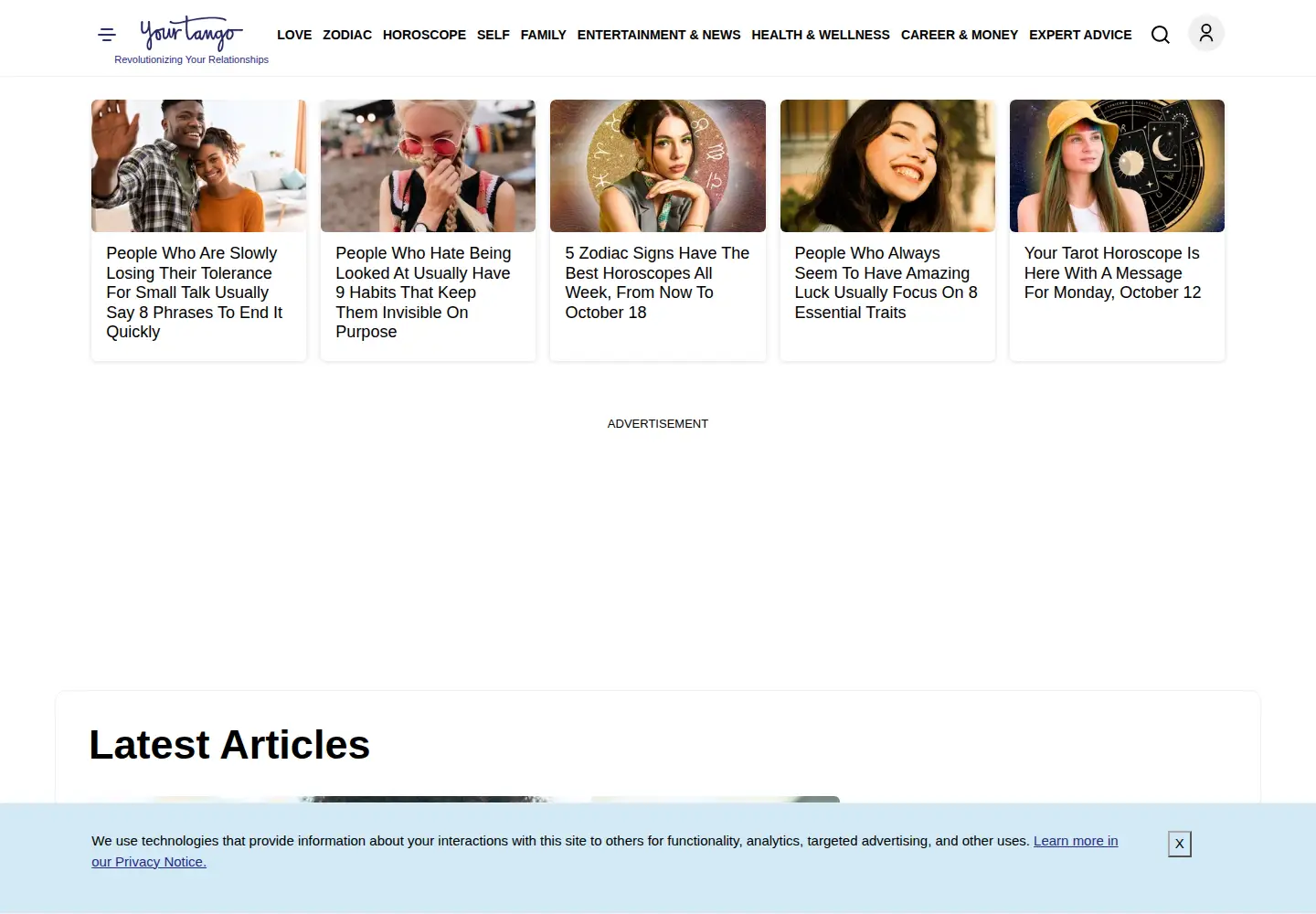 Screenshot of yourtango.com