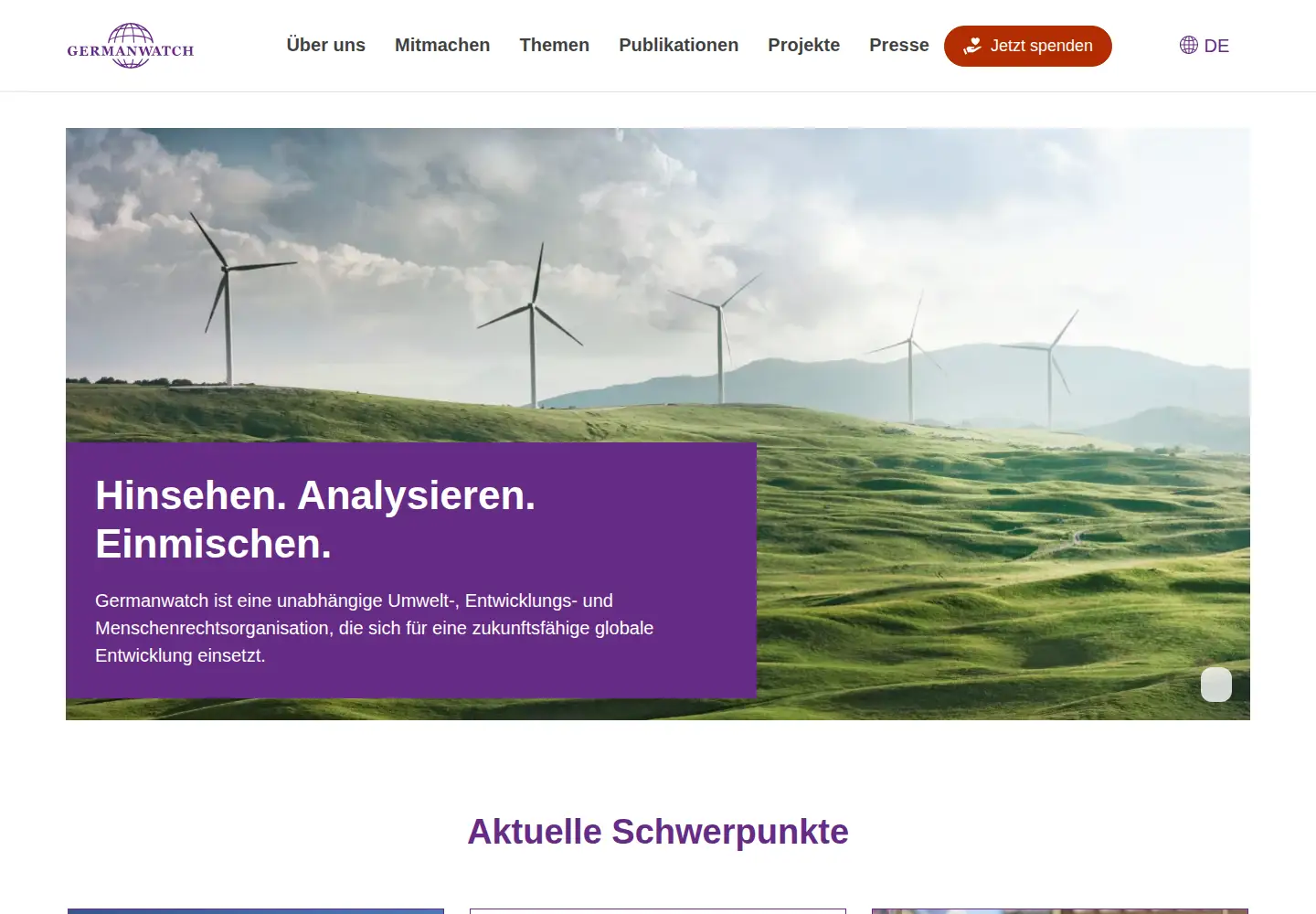 Screenshot of germanwatch.org
