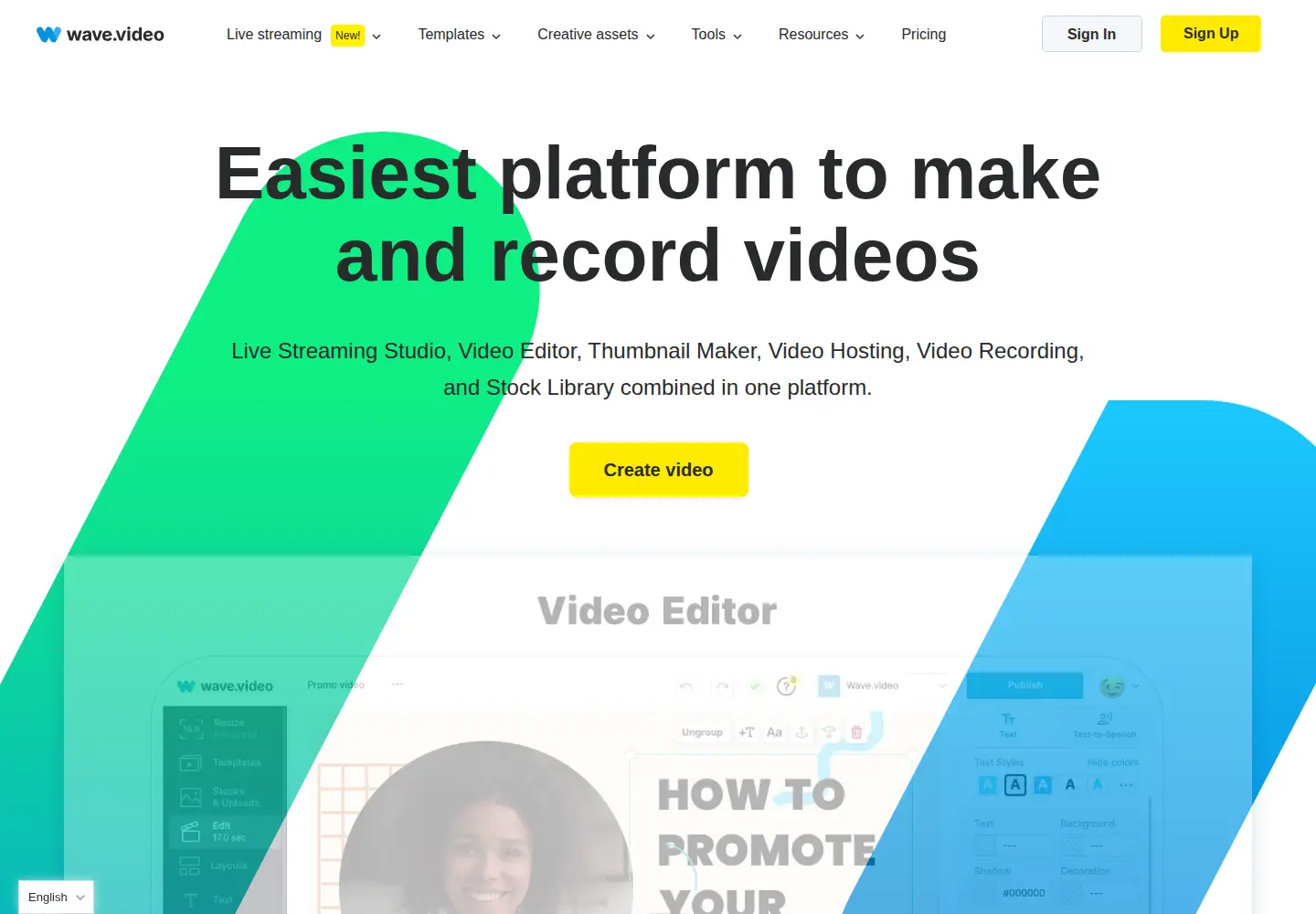 Captured homepage of wave.video in the current scan