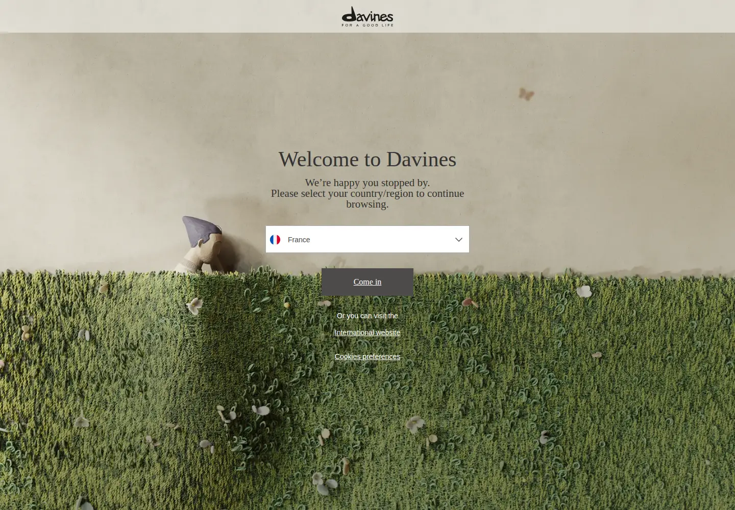 Captured homepage of davines.com in the current scan