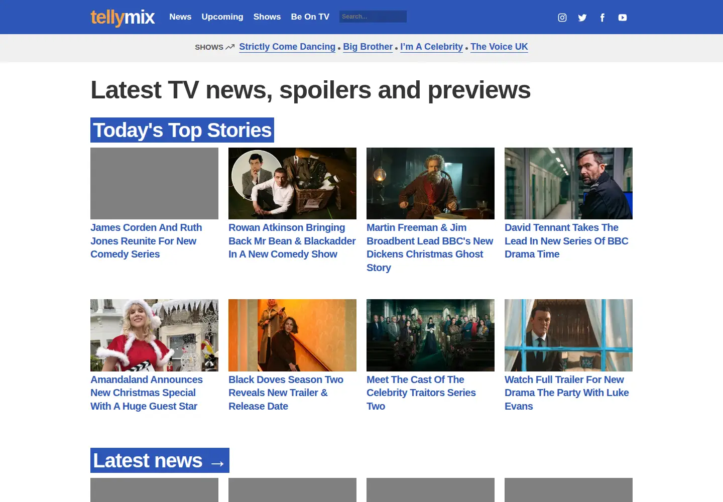 Screenshot of tellymix.co.uk