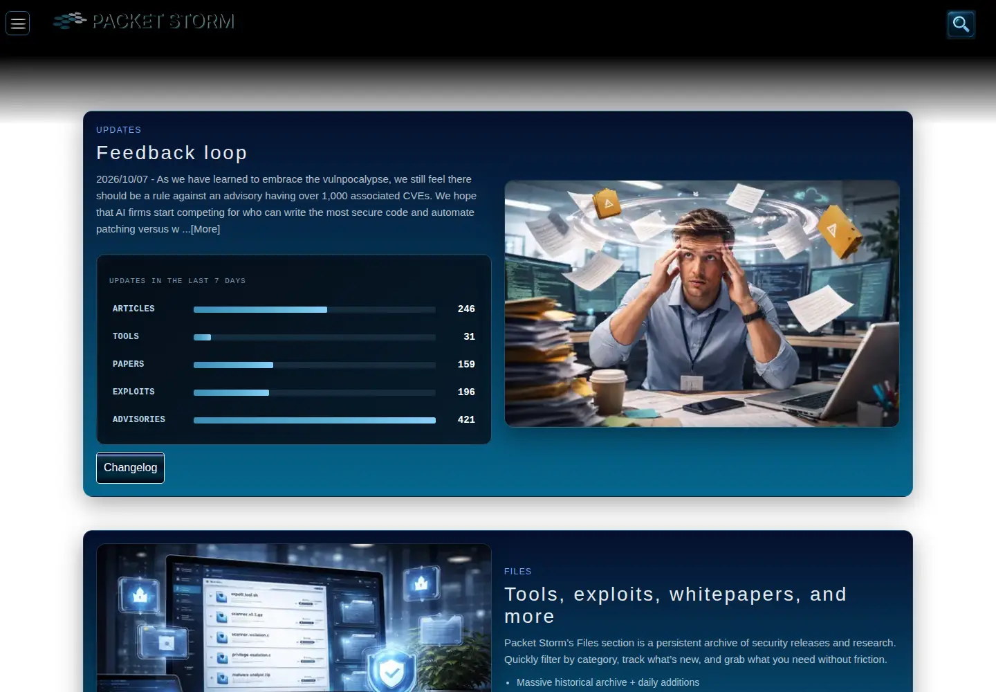 Screenshot of packetstormsecurity.org