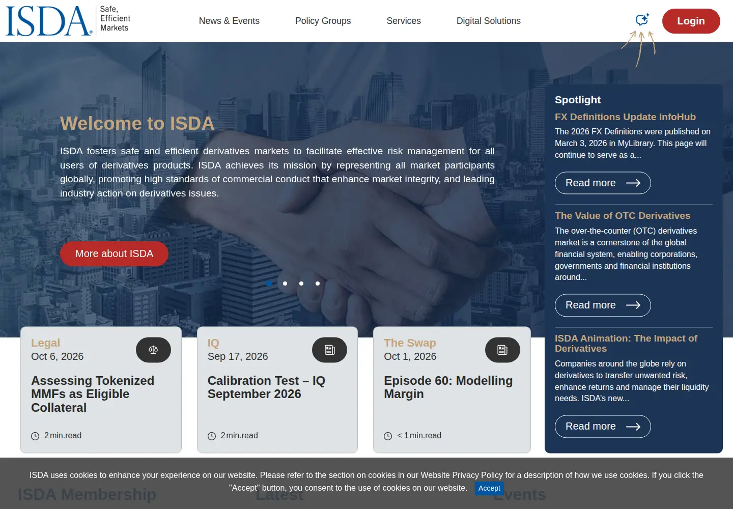 Screenshot of isda.org