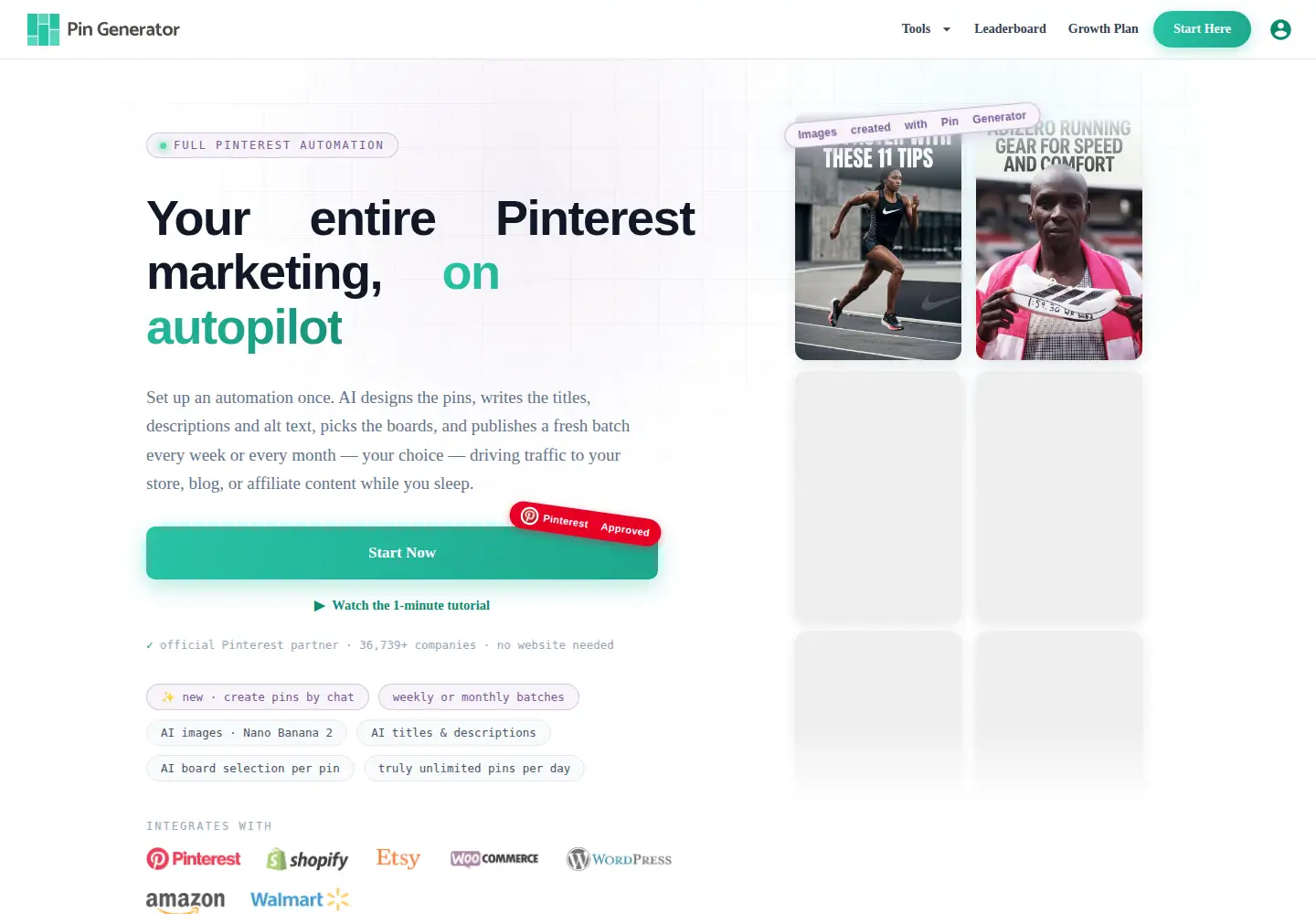 Screenshot of pingenerator.com