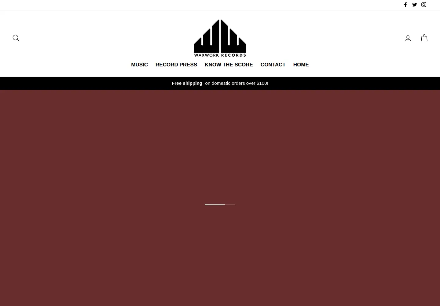 Captured homepage of waxworkrecords.com in the current scan