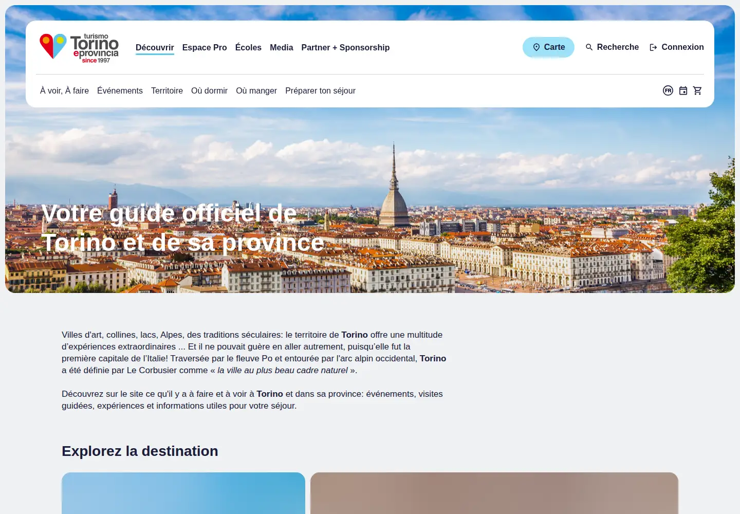 Screenshot of turismotorino.org