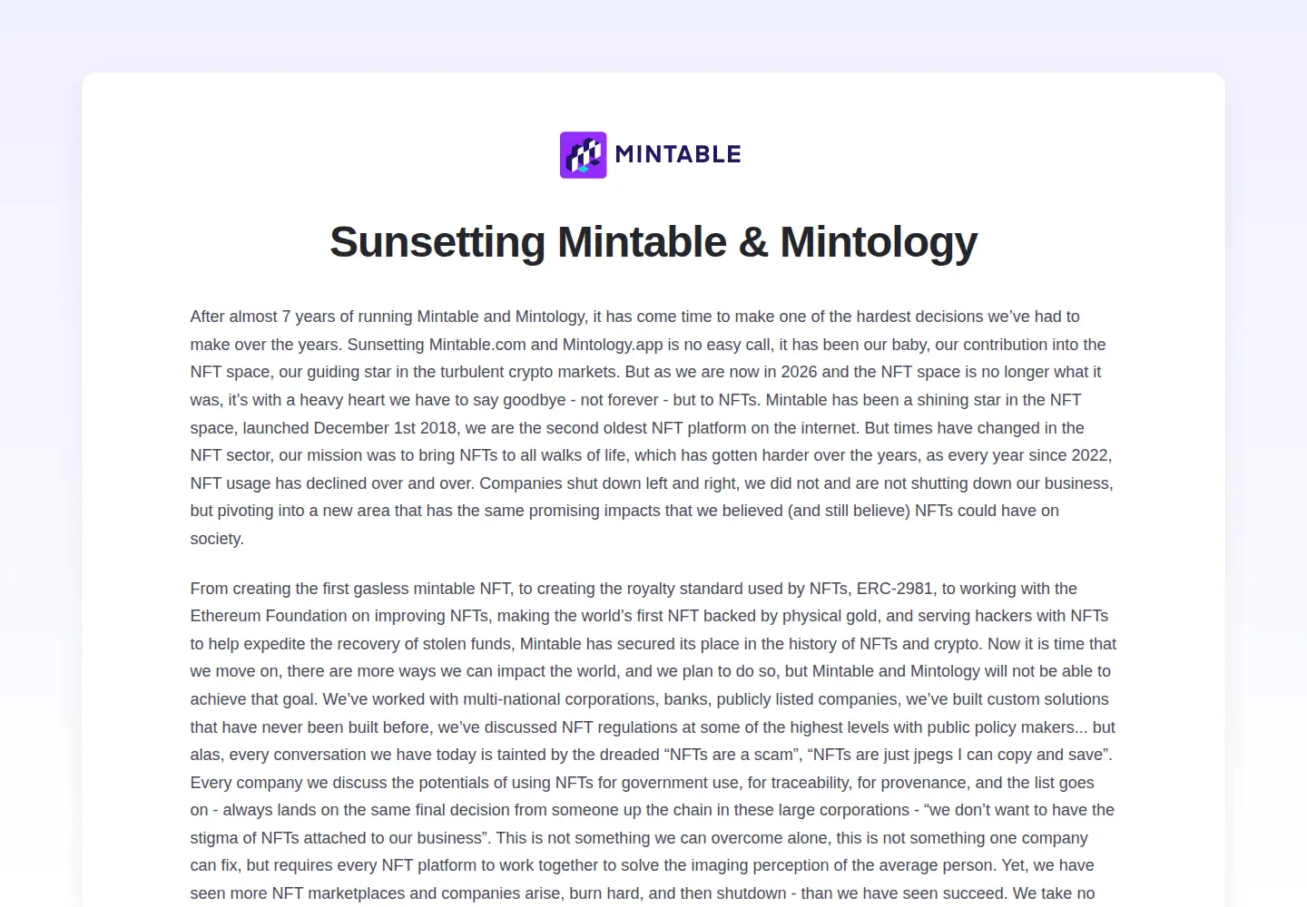 Screenshot of mintable.app