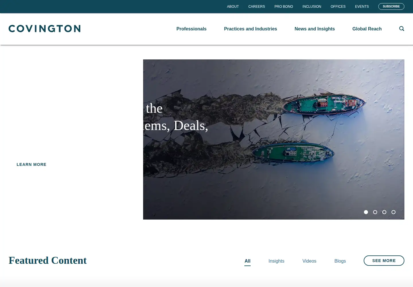 Screenshot of cov.com