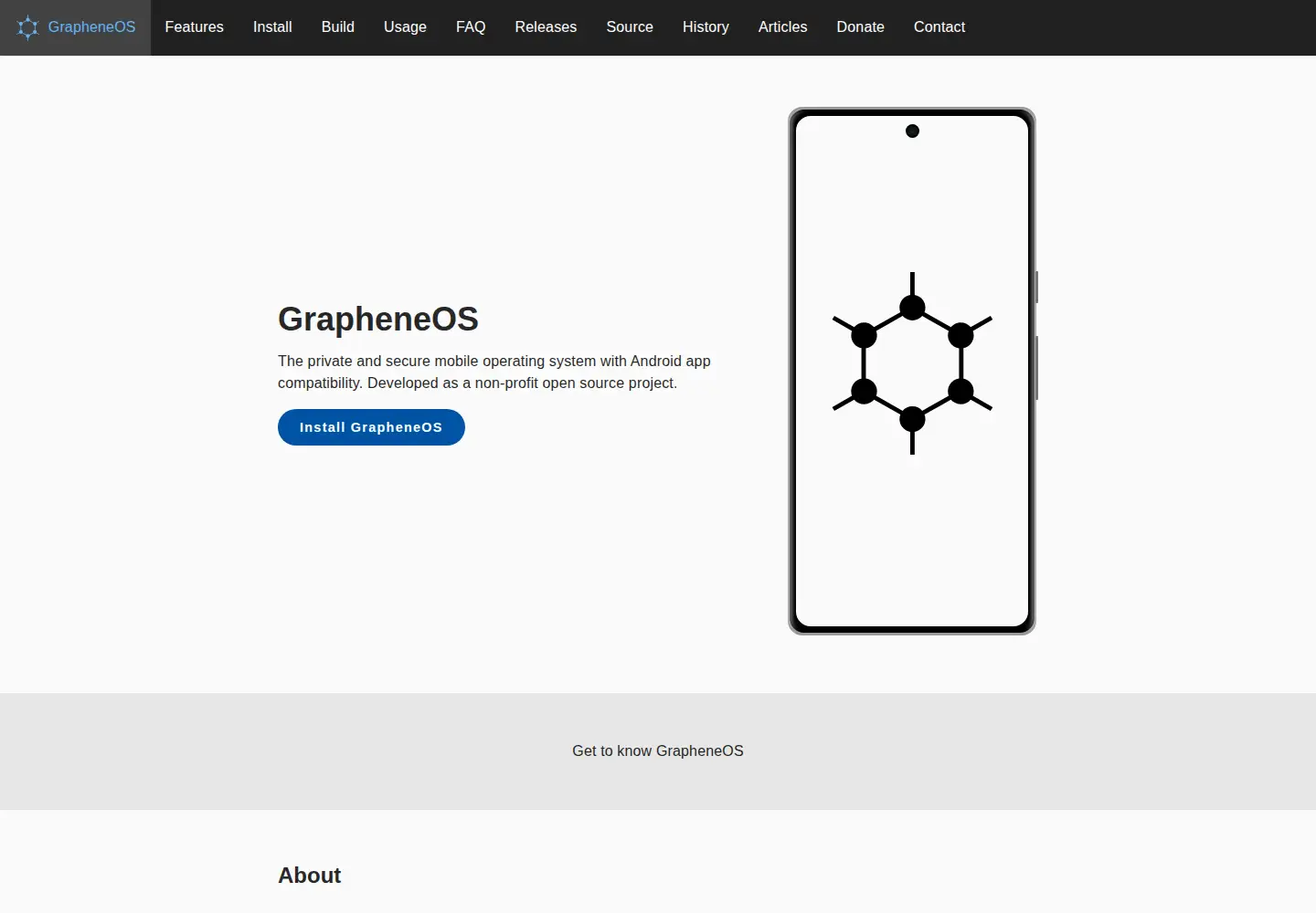 Screenshot of grapheneos.org