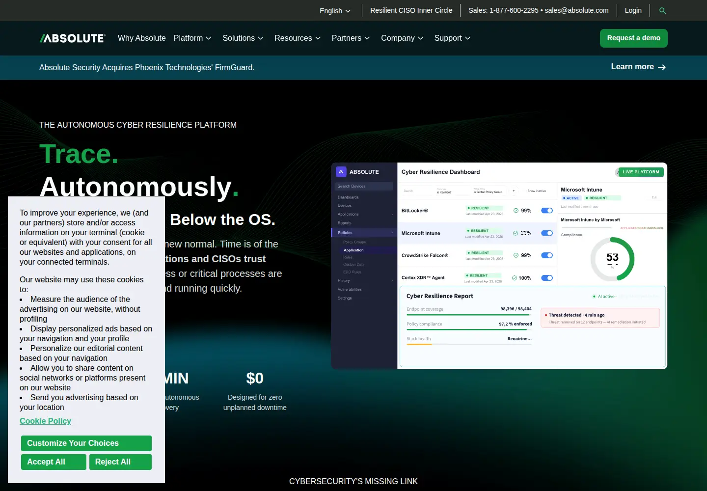 Screenshot of absolute.com