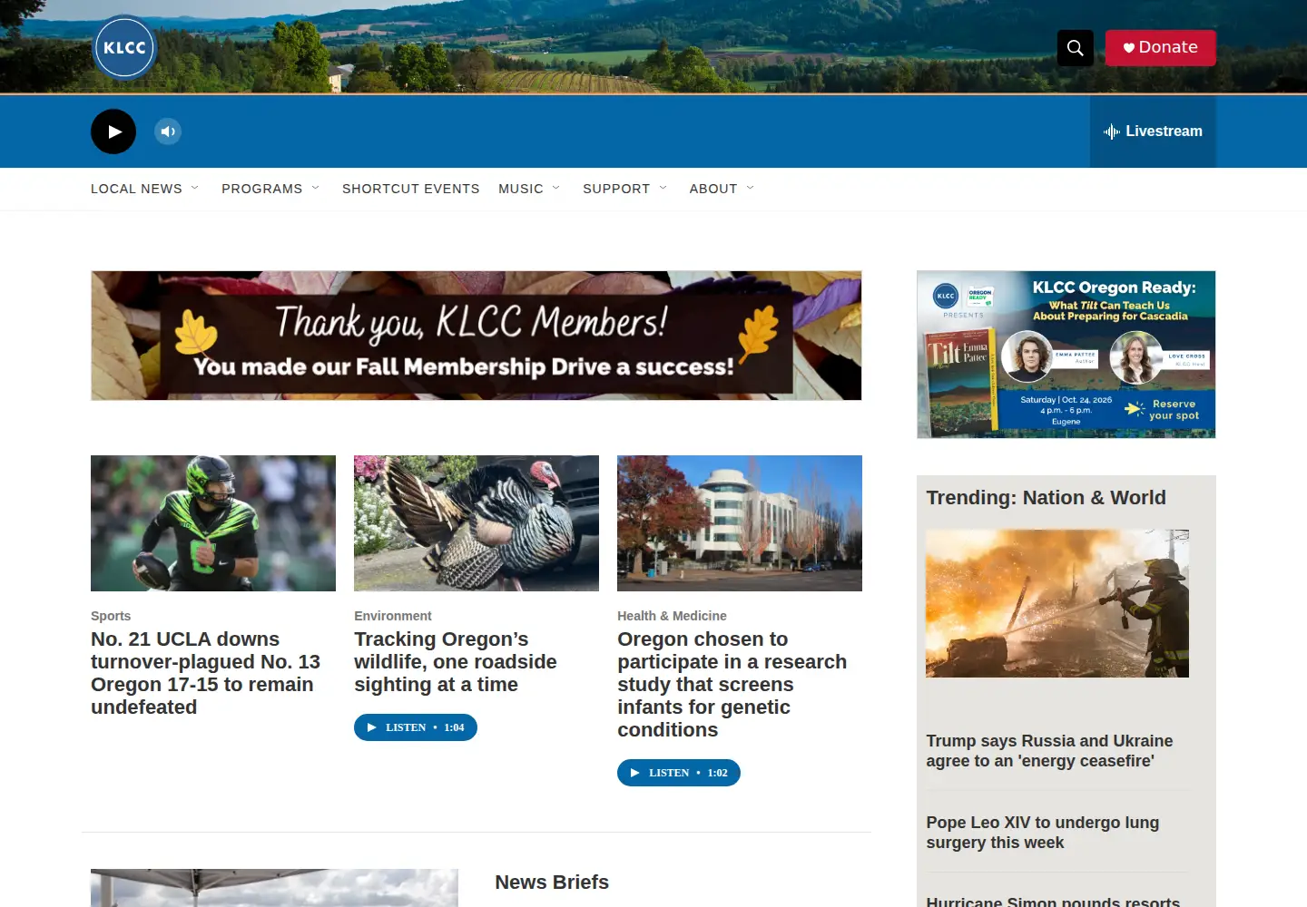 Screenshot of klcc.org