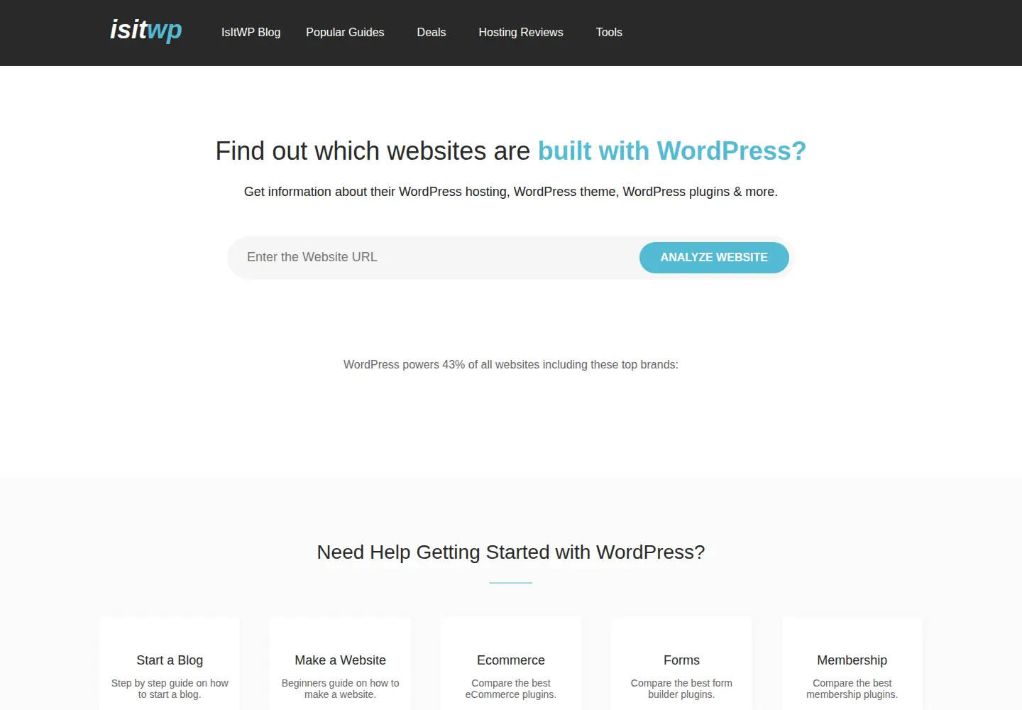 Screenshot of isitwp.com