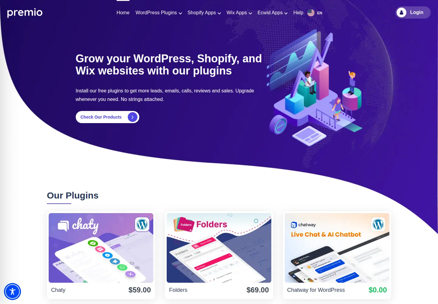 Captured homepage of premio.io in the current scan