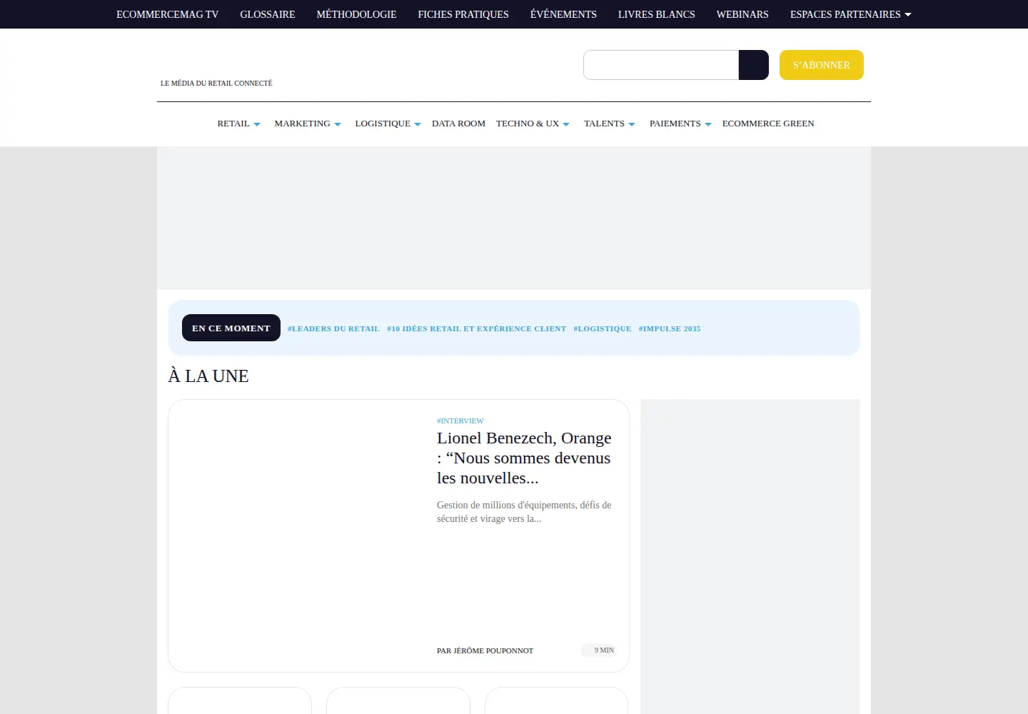 Captured homepage of ecommercemag.fr in the current scan