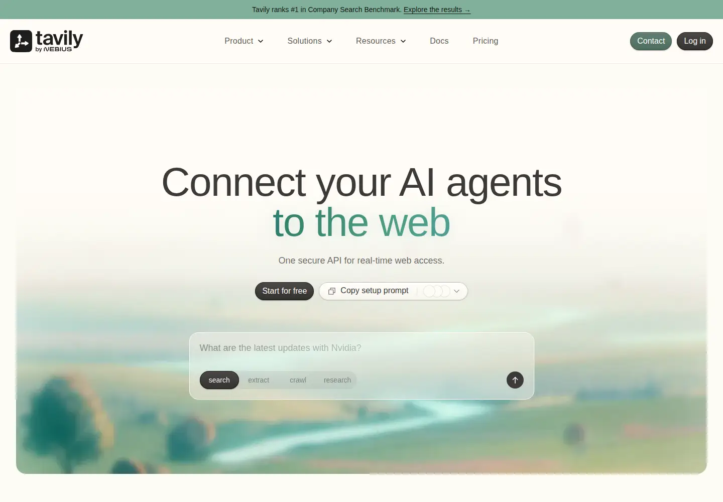 Screenshot of tavily.com
