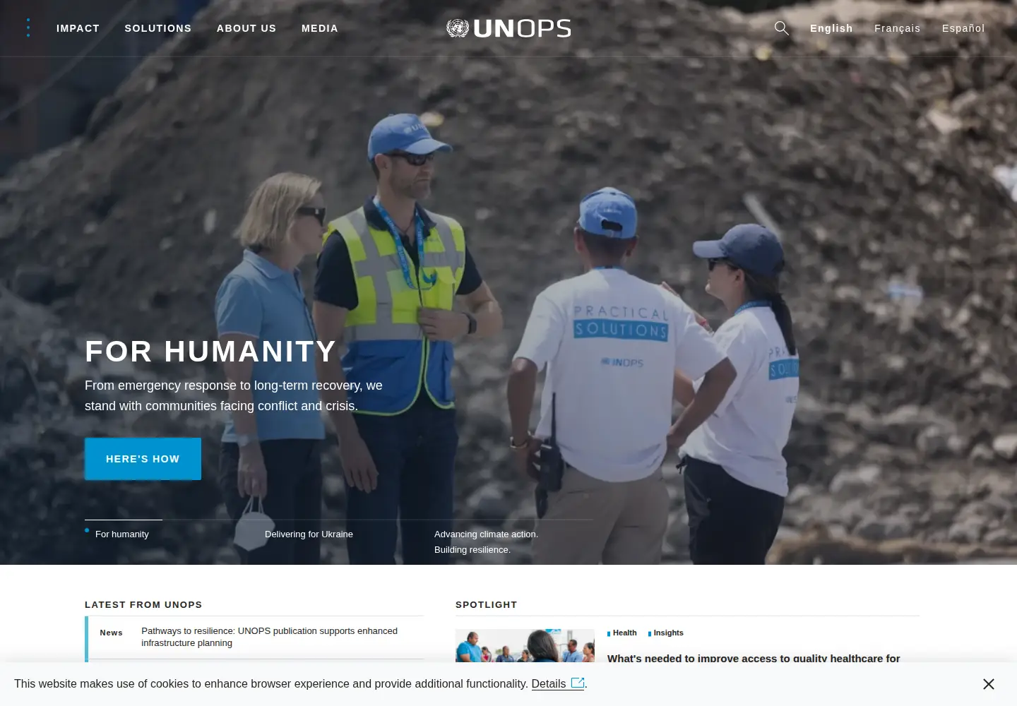 Captured homepage of unops.org in the current scan