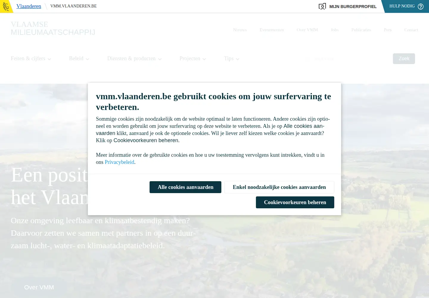 Captured homepage of vmm.be in the current scan