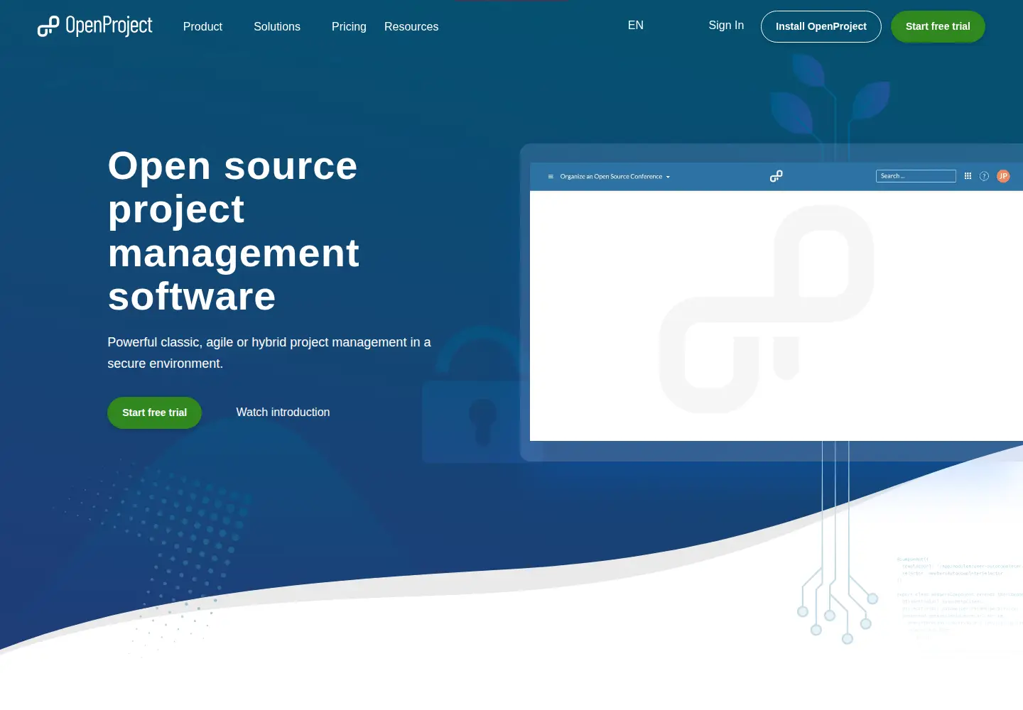 Screenshot of openproject.org