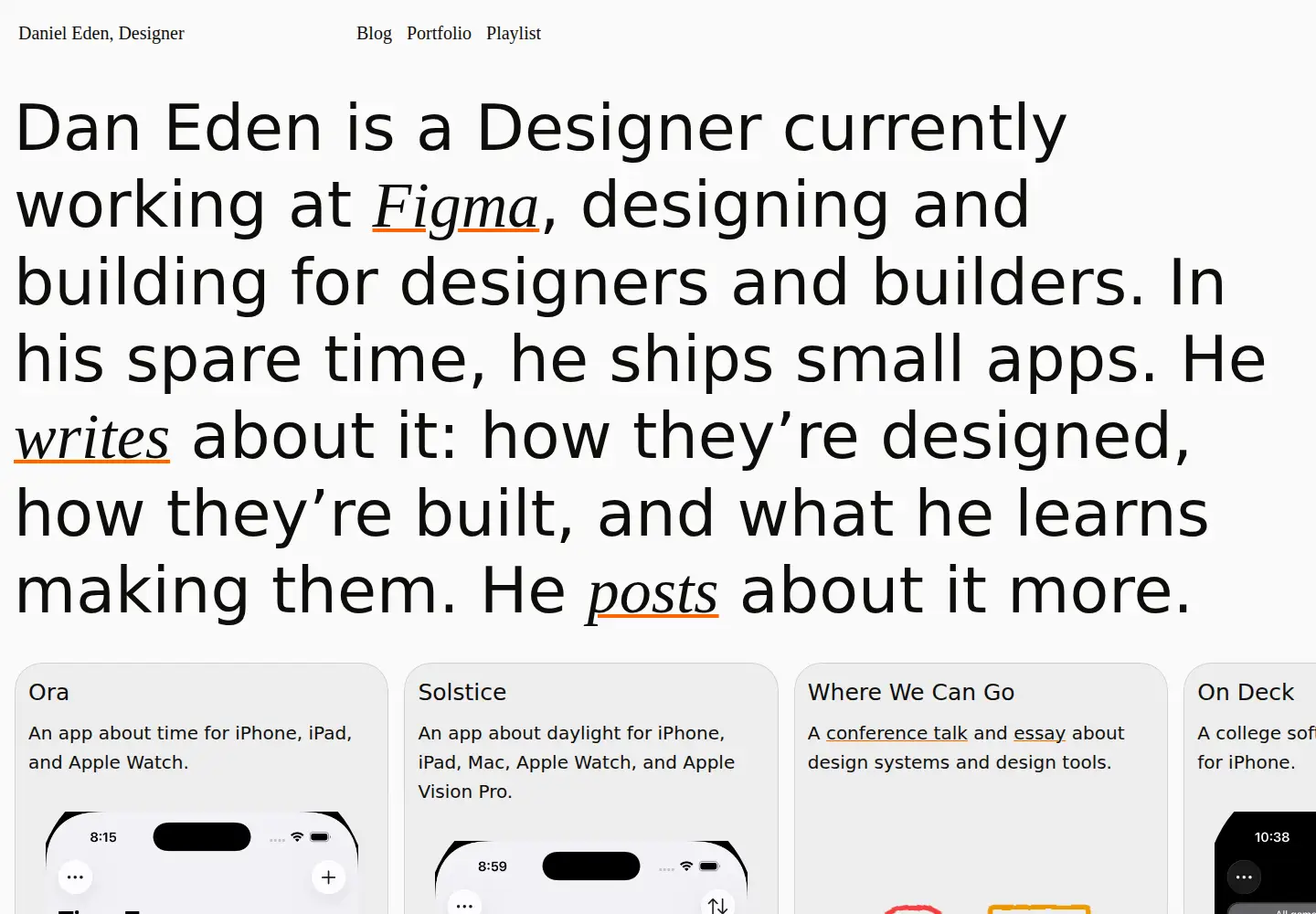 Screenshot of daneden.me