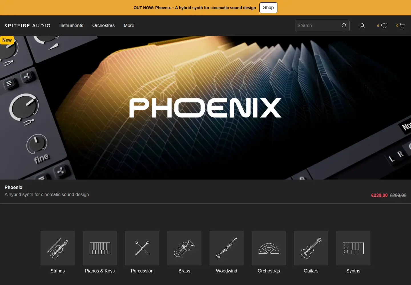 Screenshot of spitfireaudio.com