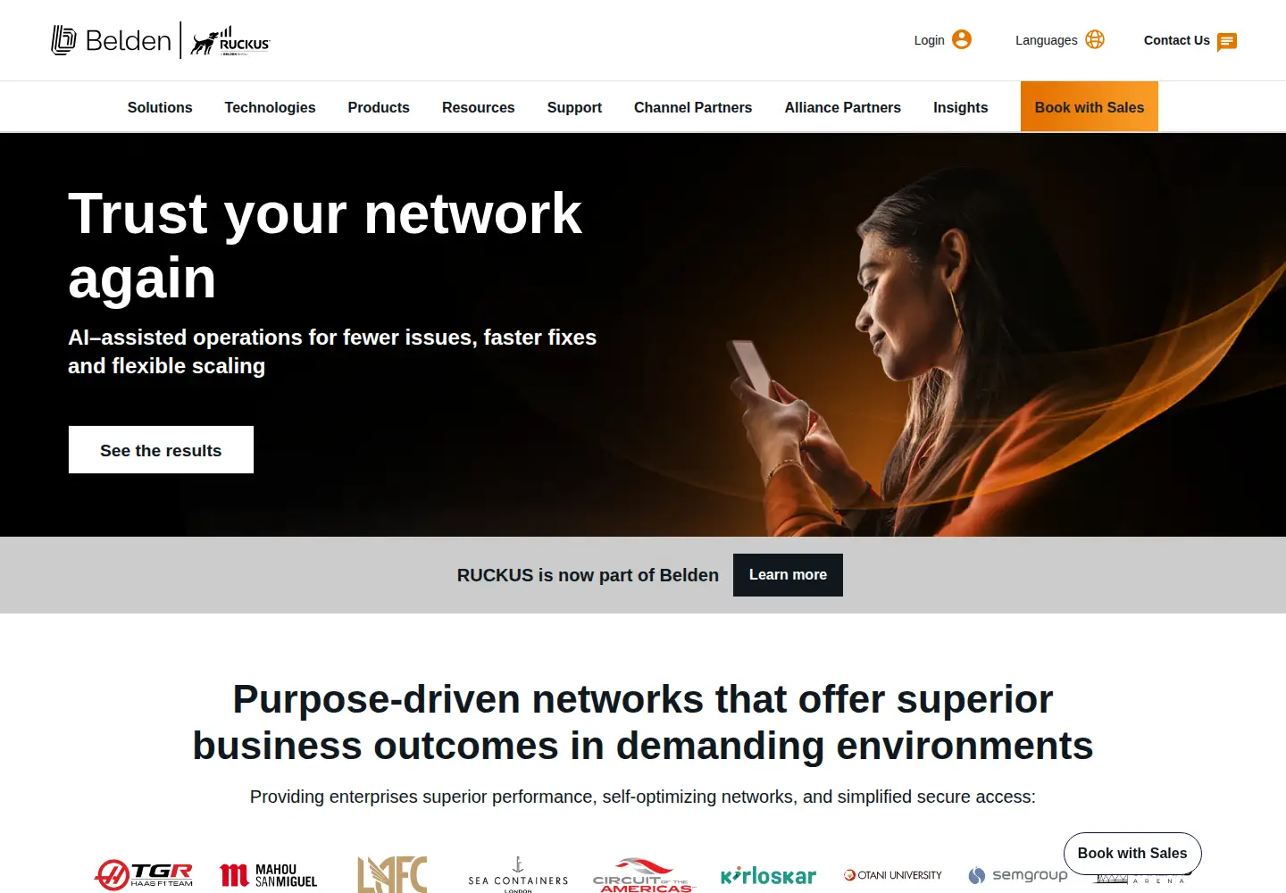 Captured homepage of ruckusnetworks.com in the current scan