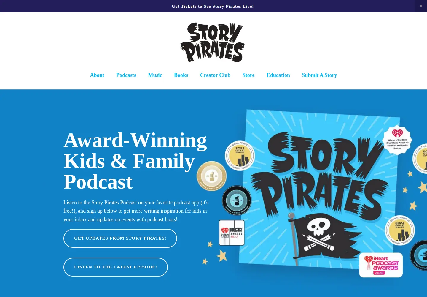 Screenshot of storypirates.com
