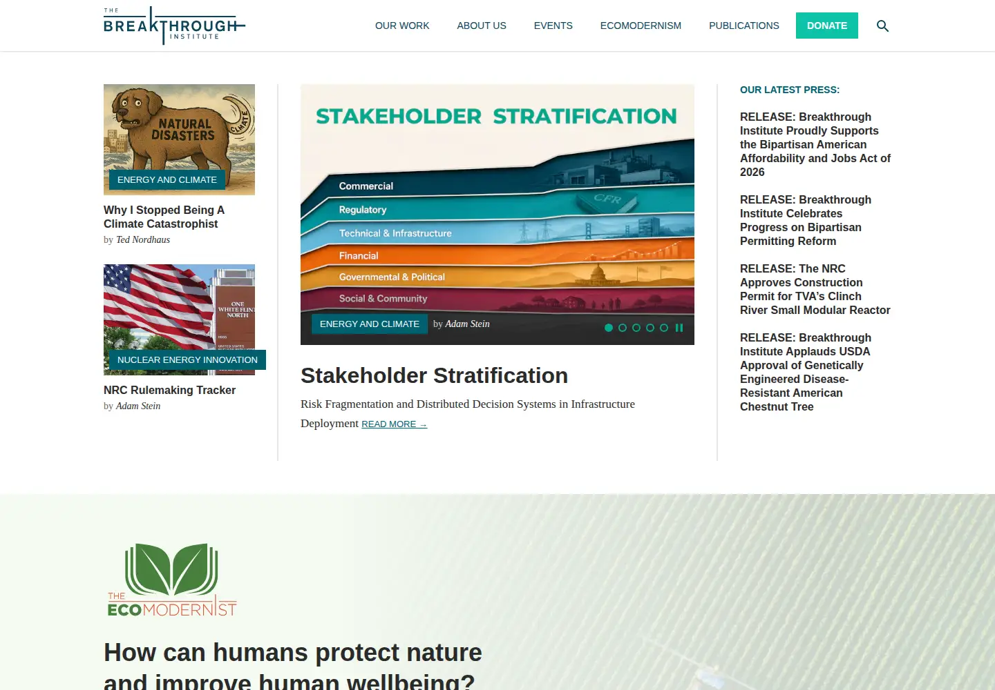 Screenshot of thebreakthrough.org