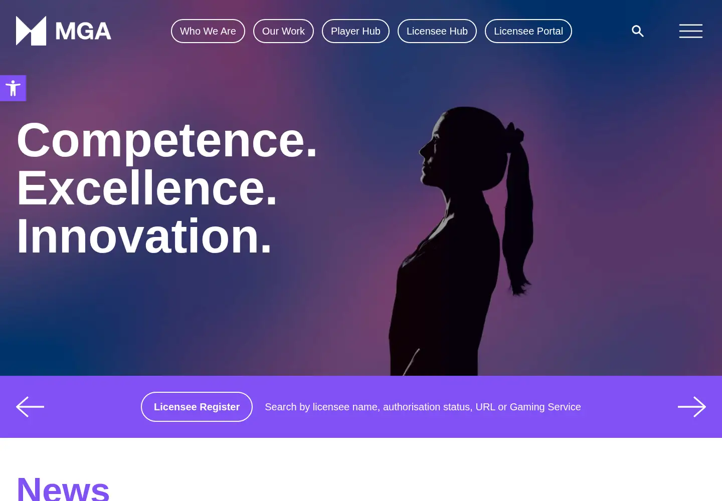 Screenshot of mga.org.mt