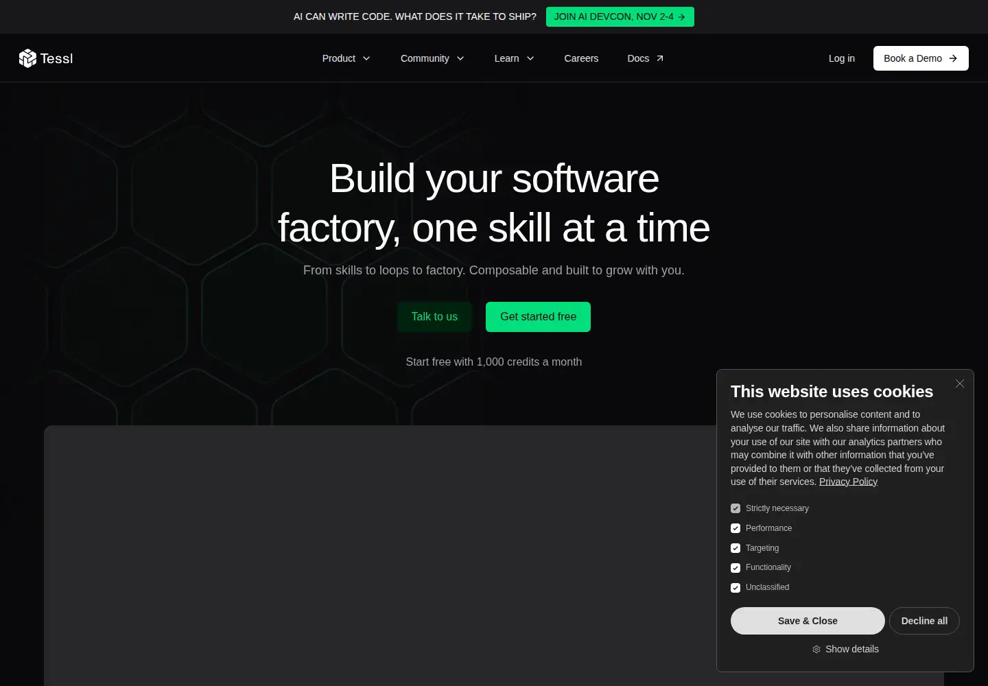 Screenshot of tessl.io