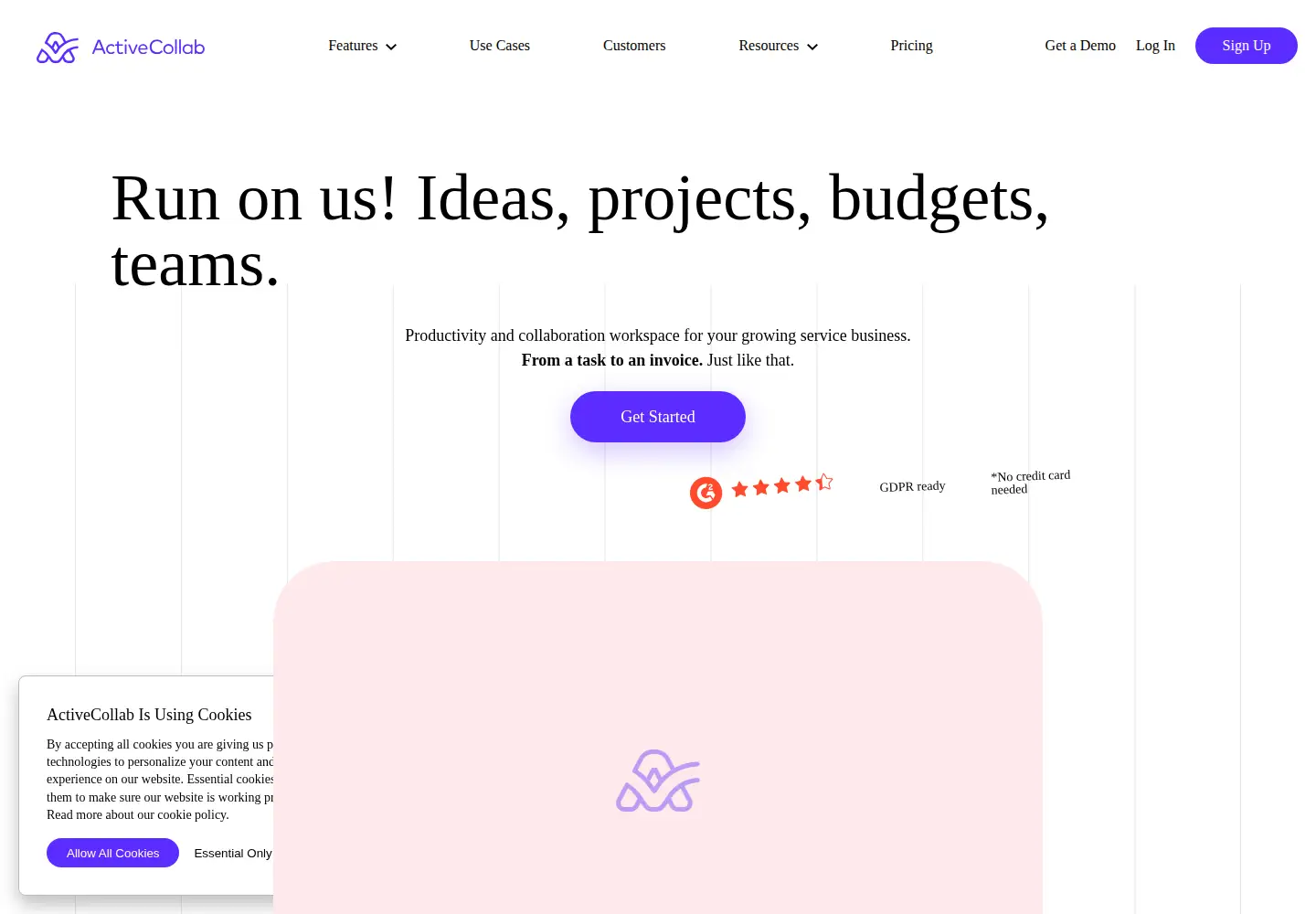 Screenshot of activecollab.com